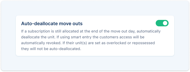Auto-deallocation of storage units