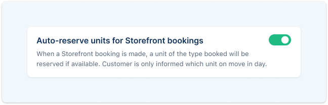 auto-reserve storage units