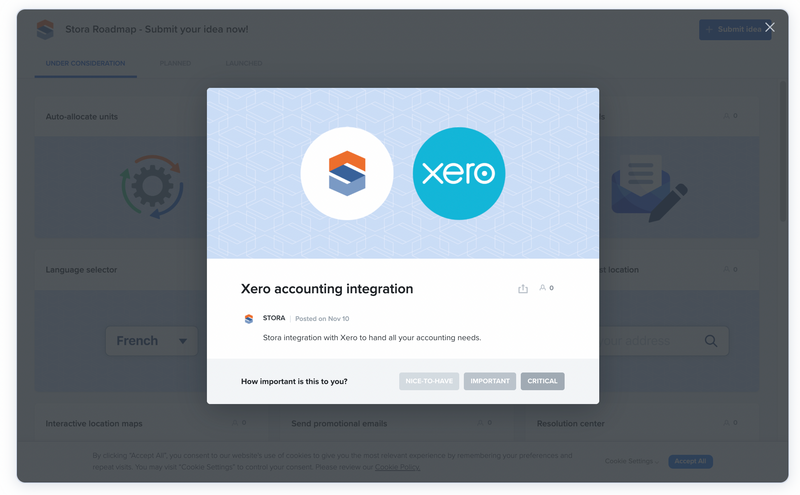 Stora roadmap - product development example