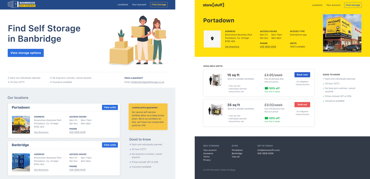 Stora website builder