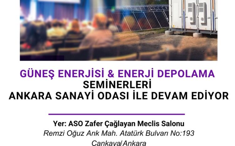  ASO ve GENSED İşbirliği İle Ankara’da Güneş Enerjisi ve  Enerji Depolama Semineri Düzenleniyor